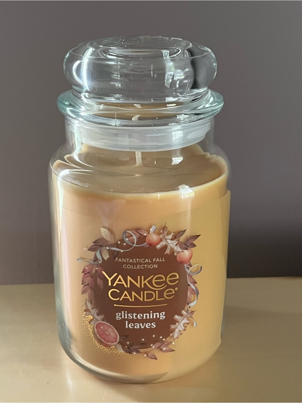 New Yankee Candle Glistening Leaves Large 22 Oz Jar Candle